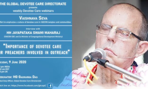 Care for Preachers involved in Outreach with Jayapataka Swami