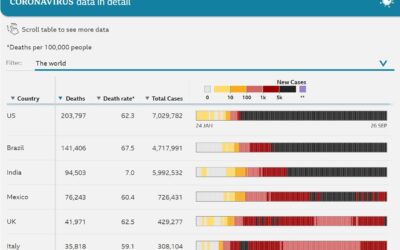 Covid-19: Tracking the outbreak, as deaths pass one million (from BBC News)