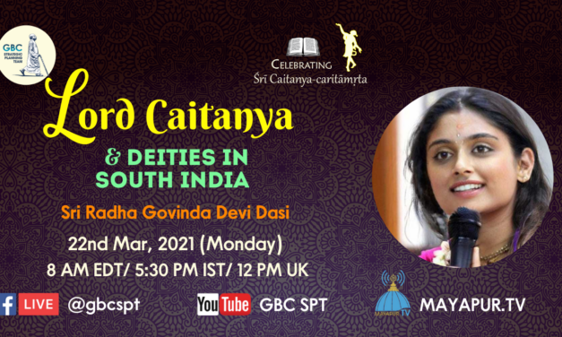 Lord Caitanya and deities in South India