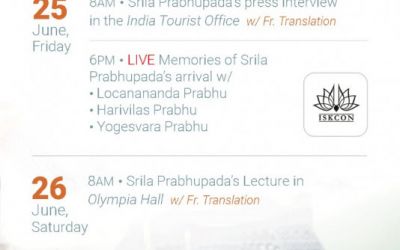 50th Anniversary of Srila Prabhupada arriving in France